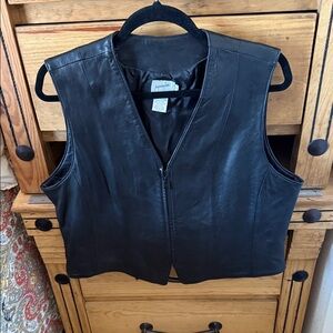 Jacqueline Ferrar Black Leather Vest